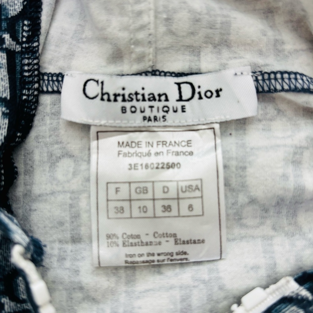 Christian Dior Vintage Trotter Blue/White Hoodie Jacket EU 38 US 6 - Picture 11 of 16